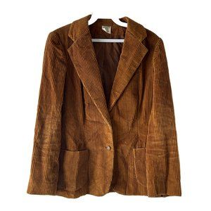 Vintage Wide Whale Corduroy Blazer Jacket Brown